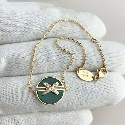 [GALE]JEUX DE BRACELET MALACHITE PINK GOLD DIAMONDS