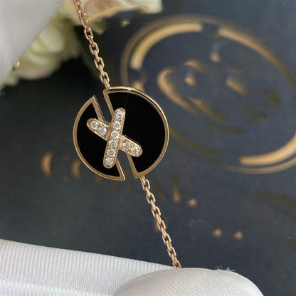 [GALE]JEUX DE BRACELET ONYX PINK GOLD DIAMOND