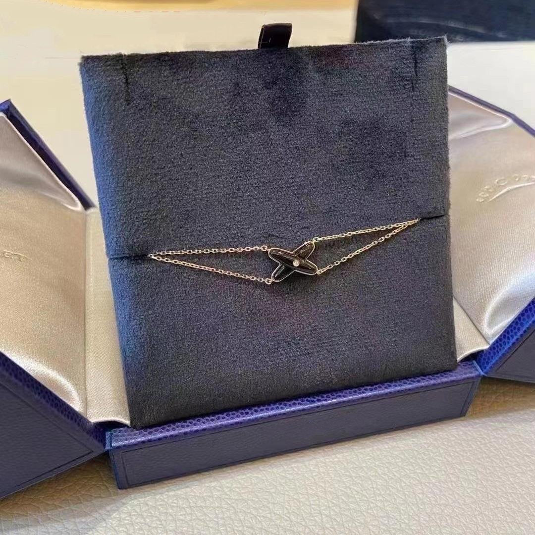 [GALE]JEUX BRACELET ONYX PINK GOLD 1 DIAMOND