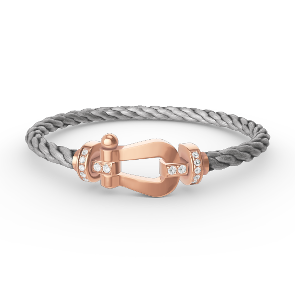 [GALE]FORCE LARGE HORSESHOE HALF DIAMOND BRACELET ROSE GOLD