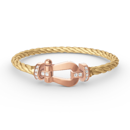 [GALE]FORCE LARGE HORSESHOE HALF DIAMOND BRACELET ROSE GOLD