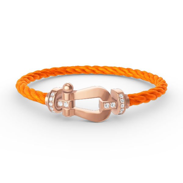 [GALE]FORCE LARGE HORSESHOE HALF DIAMOND BRACELET ROSE GOLD
