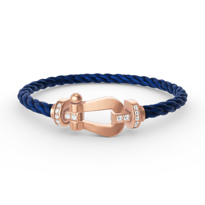 [GALE]FORCE LARGE HORSESHOE HALF DIAMOND BRACELET ROSE GOLD