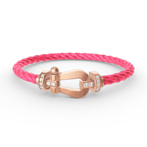 [GALE]FORCE LARGE HORSESHOE HALF DIAMOND BRACELET ROSE GOLD
