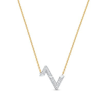 [GALE]VOLT SILVER DIAMOND PEDANT NECKLACE