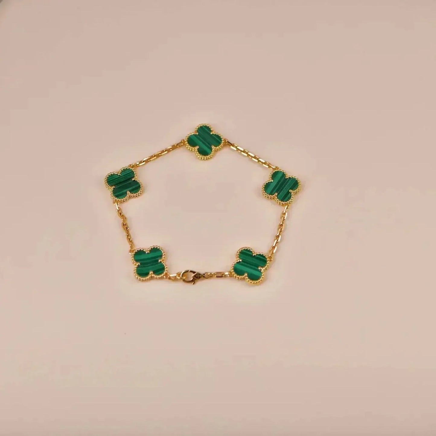 [GALE]CLOVER 5 MOTIFS MALACHITE BRACELET
