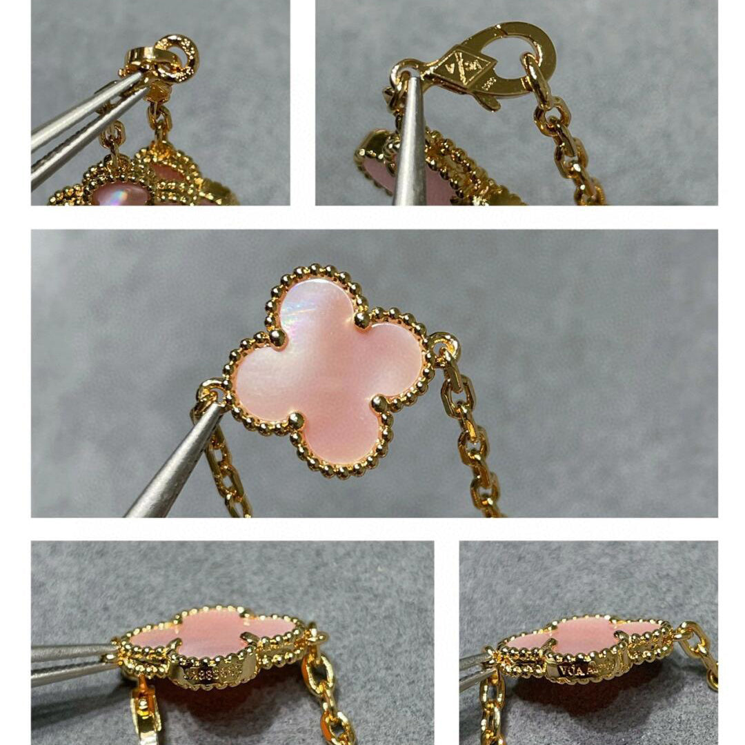 [GALE]CLOVER 10 MOTIFS PINK MOP NECKLACE