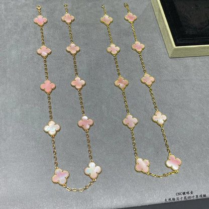 [GALE]CLOVER 10 MOTIFS PINK MOP NECKLACE