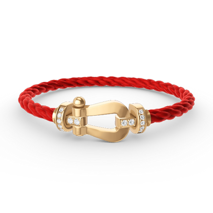 [GALE]FORCE LARGE HORSESHOE HALF DIAMOND BRACELET GOLD