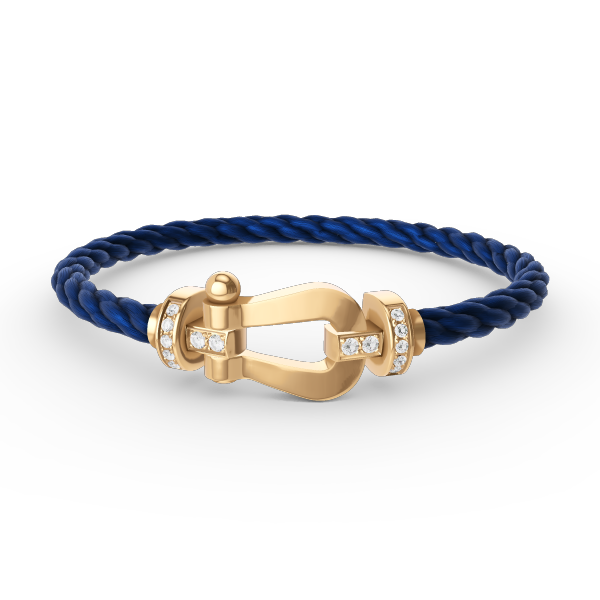 [GALE]FORCE LARGE HORSESHOE HALF DIAMOND BRACELET GOLD