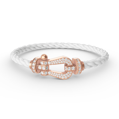 [GALE]FORCE LARGE HORSESHOE FULL DIAMOND BRACELET ROSE GOLD
