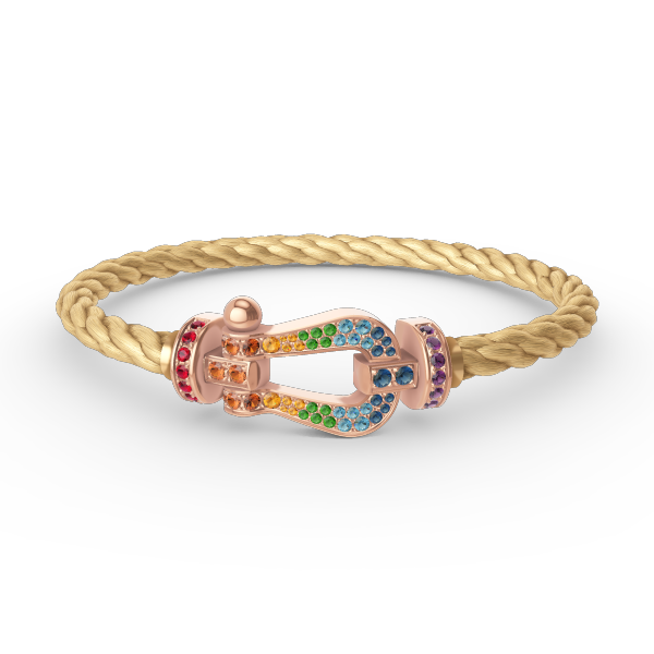 [GALE]FORCE LARGE HORSESHOE  COLORED DIAMOND BRACELET ROSE GOLD