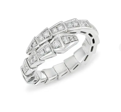 [GALE]SERPENTI RING SILVER DIAMOND PAVED 4MM