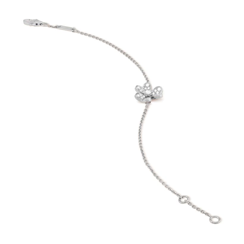 [NEU]FRIVOLE SILBERNE BLUMEN-DIAMANT-ARMBAND 