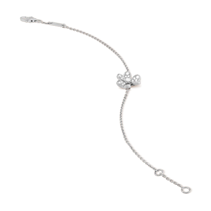 [NEU]FRIVOLE SILBERNE BLUMEN-DIAMANT-ARMBAND 