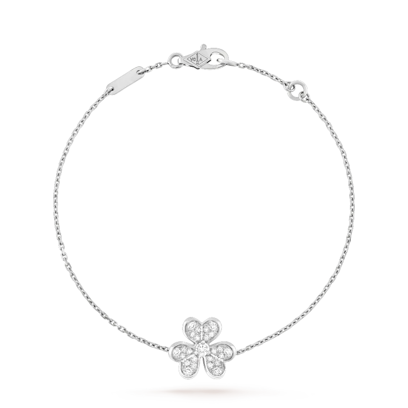 [NEU]FRIVOLE SILBERNE BLUMEN-DIAMANT-ARMBAND 