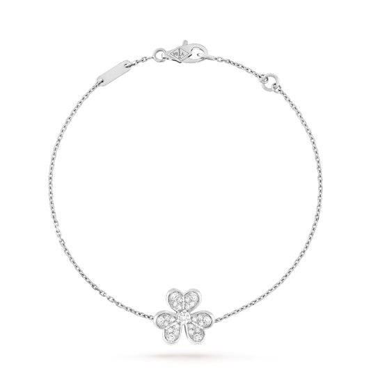 [NEU]FRIVOLE SILBERNE BLUMEN-DIAMANT-ARMBAND 