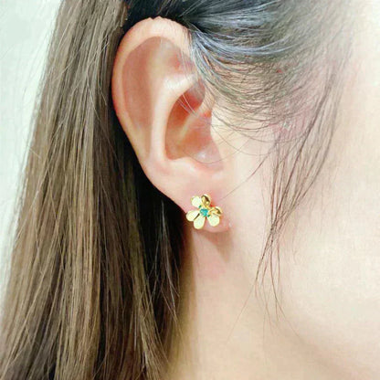 [GALE]FRIVOLE  FLOWER MALACHITE EARRINGS