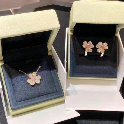 [GALE]FRIVOLE PINK GOLD FLOWER DIAMOND EARRINGS