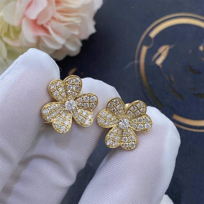 [GALE]FRIVOLE GOLD FLOWER DIAMOND EARRINGS