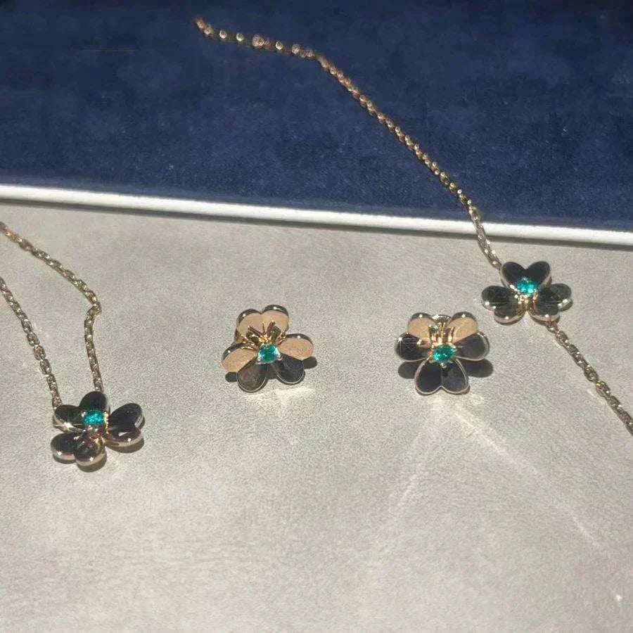 [GALE]FRIVOLE  FLOWER MALACHITE EARRINGS