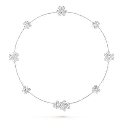 [GALE]FRIVOLE SILVER 9 FLOWERS NECKLACE