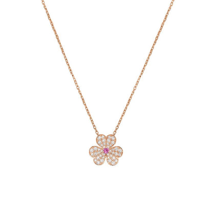 [GALE]FRIVOLE ROSE GOLD FLOWER DIAMOND NECKLACE