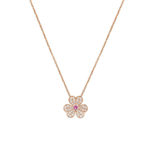 [GALE]FRIVOLE ROSE GOLD FLOWER DIAMOND NECKLACE