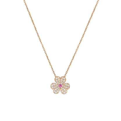 [GALE]FRIVOLE ROSE GOLD FLOWER DIAMOND NECKLACE