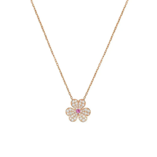 [GALE]FRIVOLE ROSE GOLD FLOWER DIAMOND NECKLACE