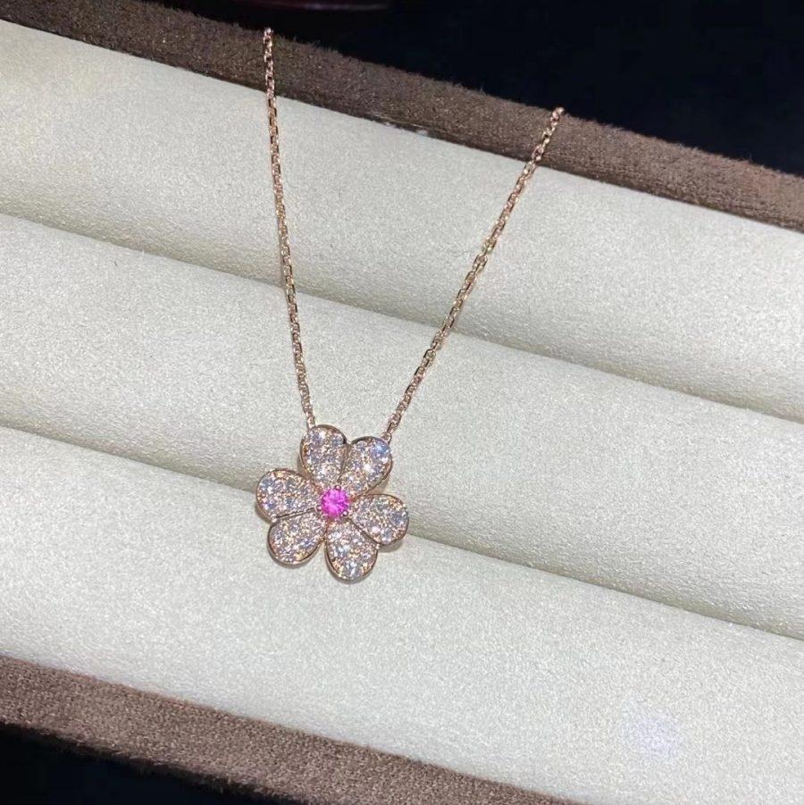 [GALE]FRIVOLE ROSE GOLD FLOWER DIAMOND NECKLACE