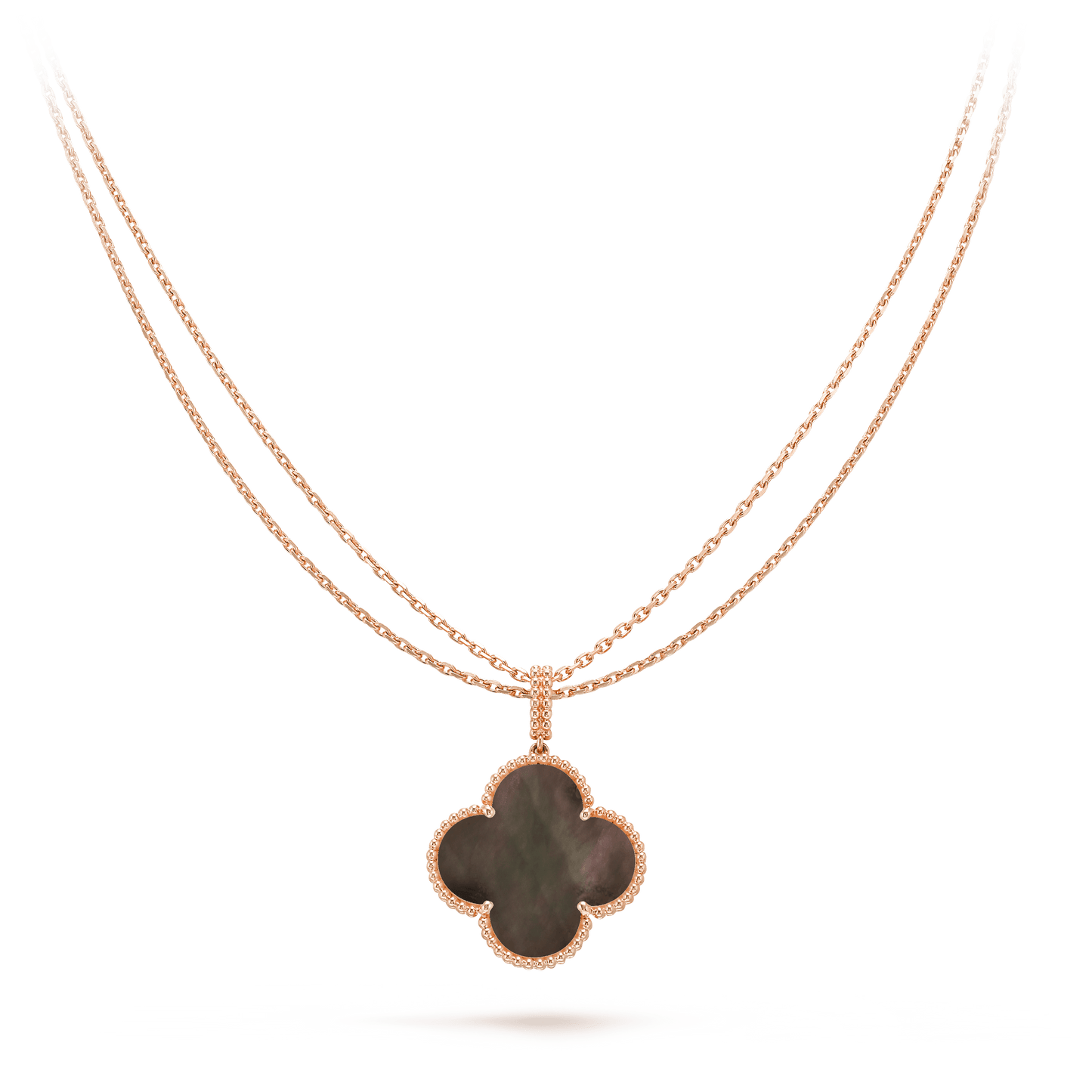 [GALE]CLOVER 25MM GOLD DARK MOP BIG CLOVER NECKLACE