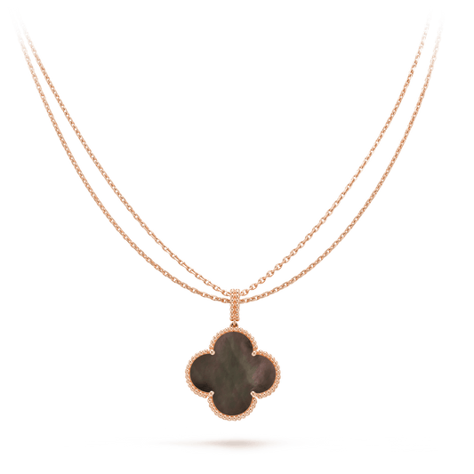 [GALE]CLOVER 25MM GOLD DARK MOP BIG CLOVER NECKLACE