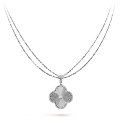 [GALE]CLOVER 25MM SILVER BIG CLOVER NECKLACE