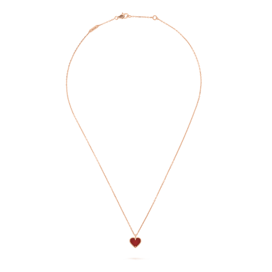 [GALE]SWEET CLOVER CARNELIAN HEART NECKLACE