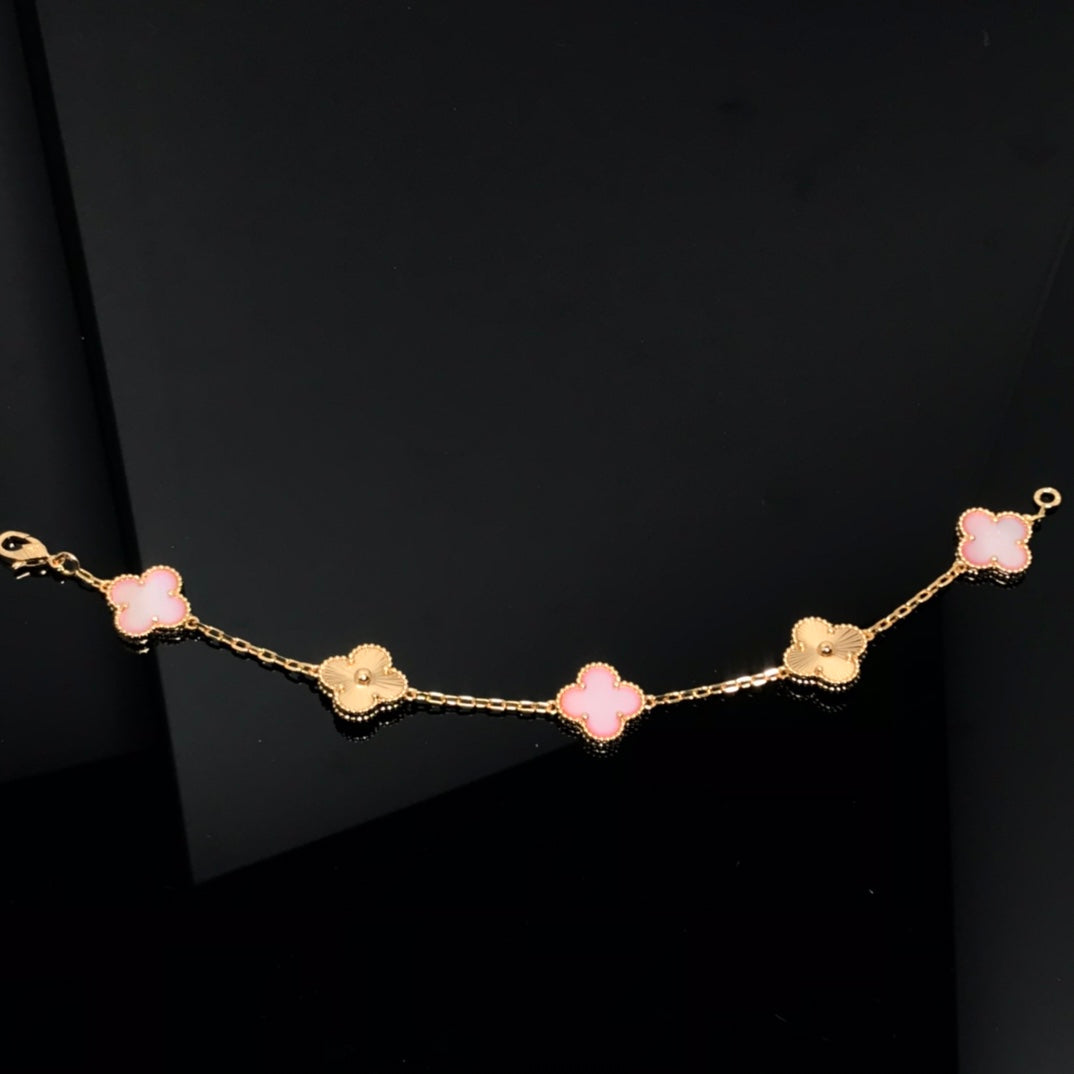[NOVO]Clover Armband, 5 Motive, Rosa und Rosagold