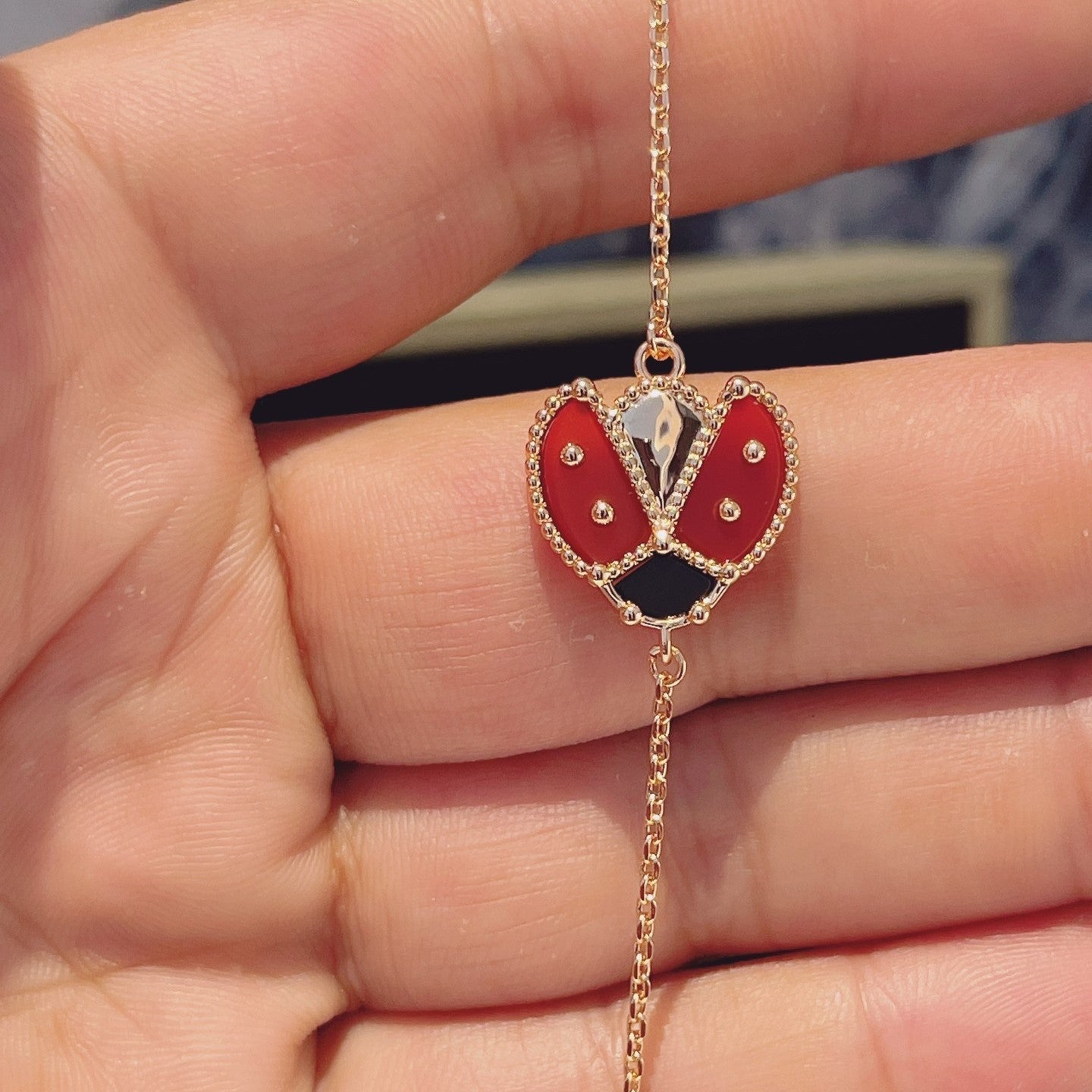 [GALE]LUCKY SPRING 1 MOTIF PINK GOLD BRACELET