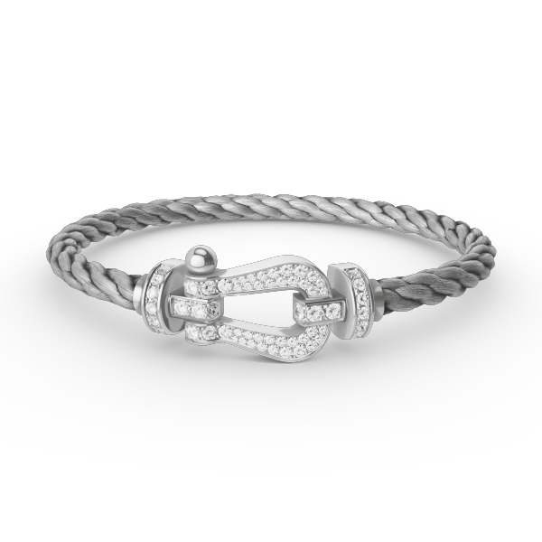 [GALE]FORCE LARGE HORSESHOE FULL DIAMOND BRACELET SILVER