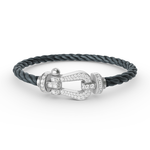 [GALE]FORCE LARGE HORSESHOE FULL DIAMOND BRACELET SILVER