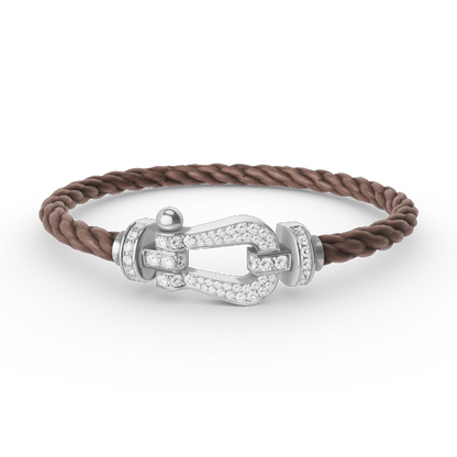 [GALE]FORCE LARGE HORSESHOE FULL DIAMOND BRACELET SILVER