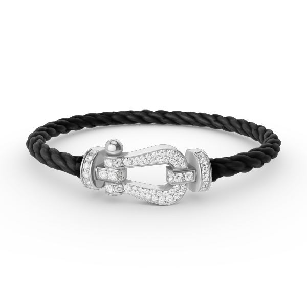 [GALE]FORCE LARGE HORSESHOE FULL DIAMOND BRACELET SILVER