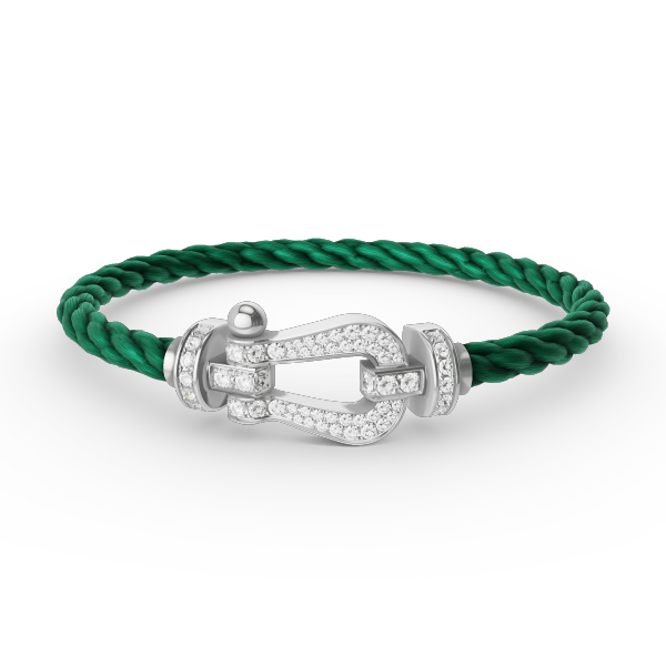 [GALE]FORCE LARGE HORSESHOE FULL DIAMOND BRACELET SILVER